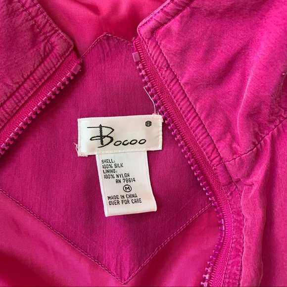 Vintage Bocoo Hot Pink 100% Silk Jacket 1980s 1990s Size Medium - Picture 9 of 15
